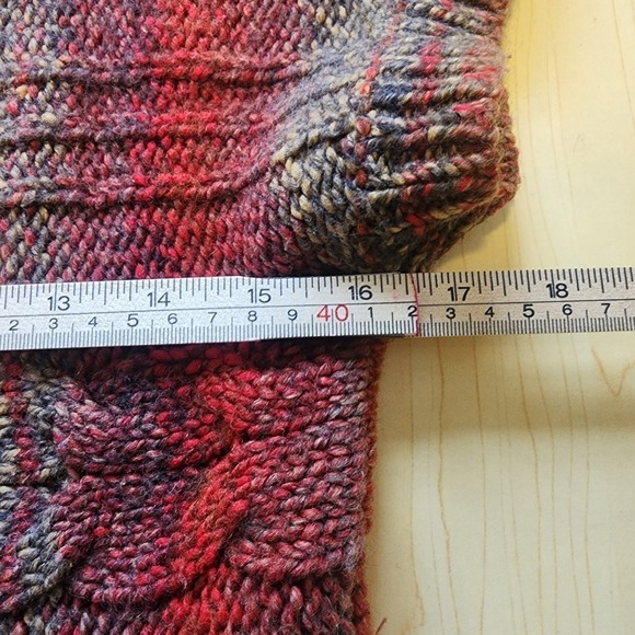 VTG Fiorella Italy Womens Medium Wool Blend Cable Short Sleeve Sweater Granola - Picture 9 of 9